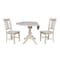 International Concepts Round 42 in Rd Top Pedestal Table, 2 Chairs, Unfinished, Ready to Finish, 42 in W, 42 in L, Wood K-42DPT-11-C10-2 - alternate 2